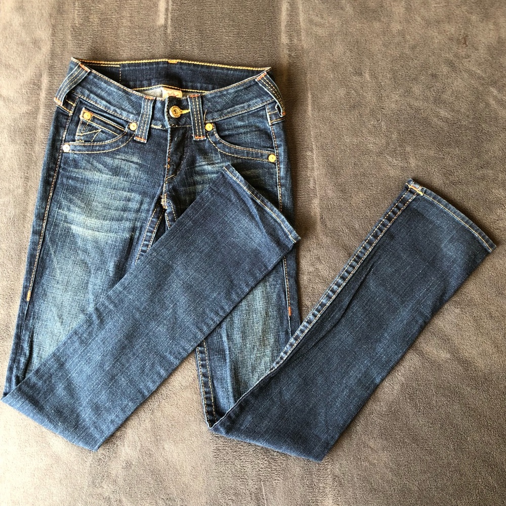 TRUE RELIGION Skinny Jeans Blue Women Authentic - Picture 2 of 8